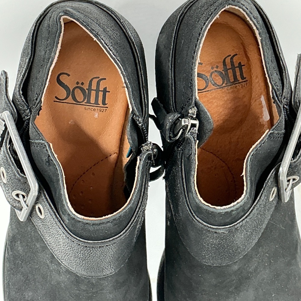 Aqua Sofft Size 6 Black Leather Ankle Boots Moto NEW Alvie Water Resistant $150 - Picture 12 of 14